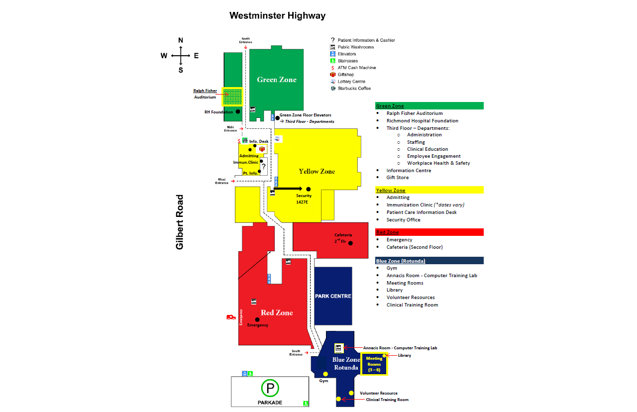 Site map of Richmond Hospital