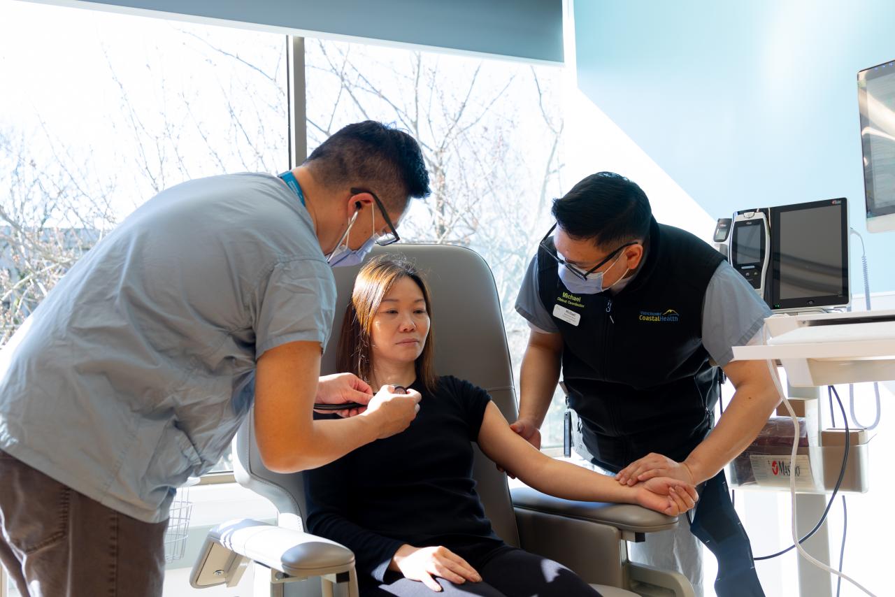 Patient receiving care at Richmond East UPCC.