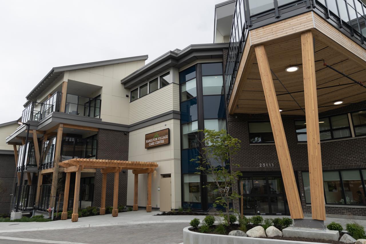 Front entrance of the Hamilton Village Long Term Care Home.
