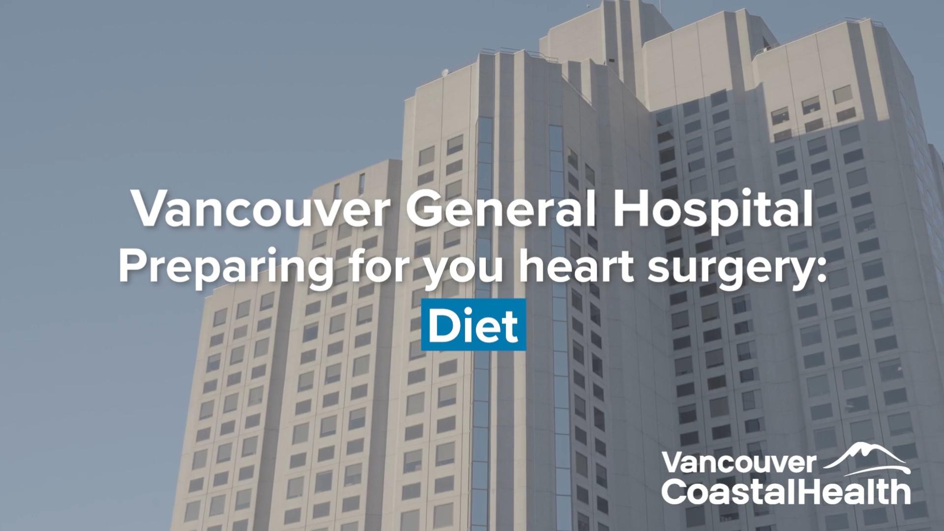 Title card of cardiac surgery guide video - diet