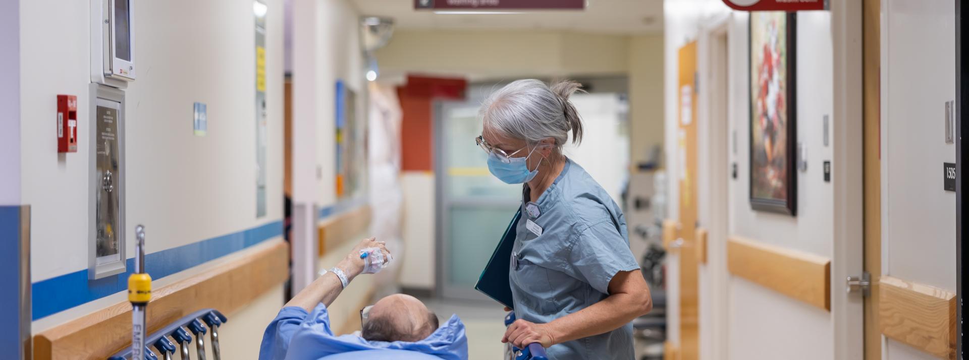 Nursing caring for a patient in Vancouver General Hospital
