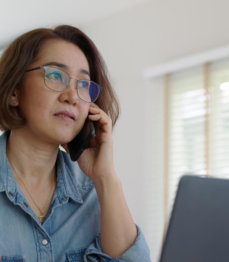 Person on phone call