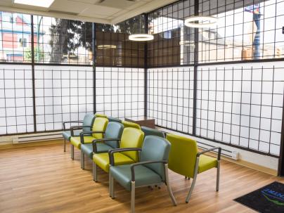 The waiting room of the Heatley Community Health Centre