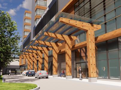 Entrance view - Richmond Hospital Rendering 2023