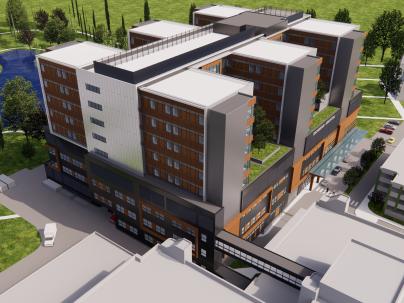 North West view - Richmond Hospital Rendering 2023