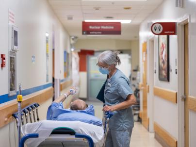 Nursing caring for a patient in Vancouver General Hospital