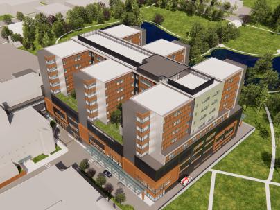 South West Birds Eye view Richmond Hospital Rendering