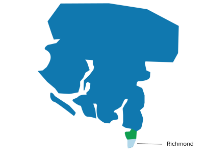 Map showing the Richmond Community of Care