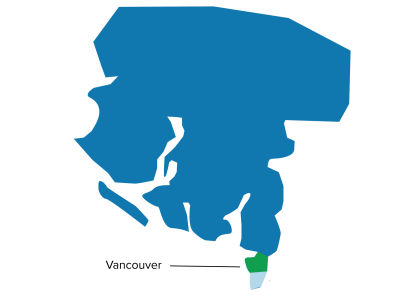 Map showing the Vancouver Community of Care